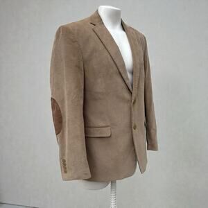 Saddlebred Heritage Mens Corduroy Blazer Sport Coat Elbow Patches Brown 42L‎